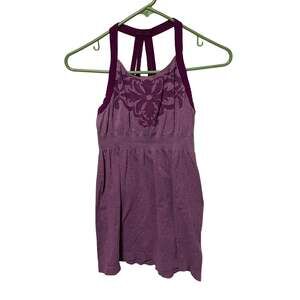 Athleta Strappy Long Purple Athletic Tank
